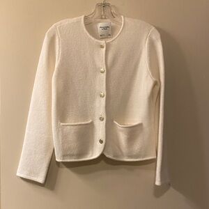 Abercrombie & Fitch Ivory Cardigan with Gold Buttons
